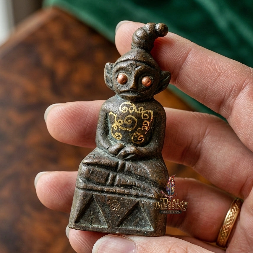 Phra Ngang Thai Amulet Protection talisman good luck charm spiritual jewelry Sacred Por Ngang Ta Pon Maha Mantra Bulging Eyes Charm
