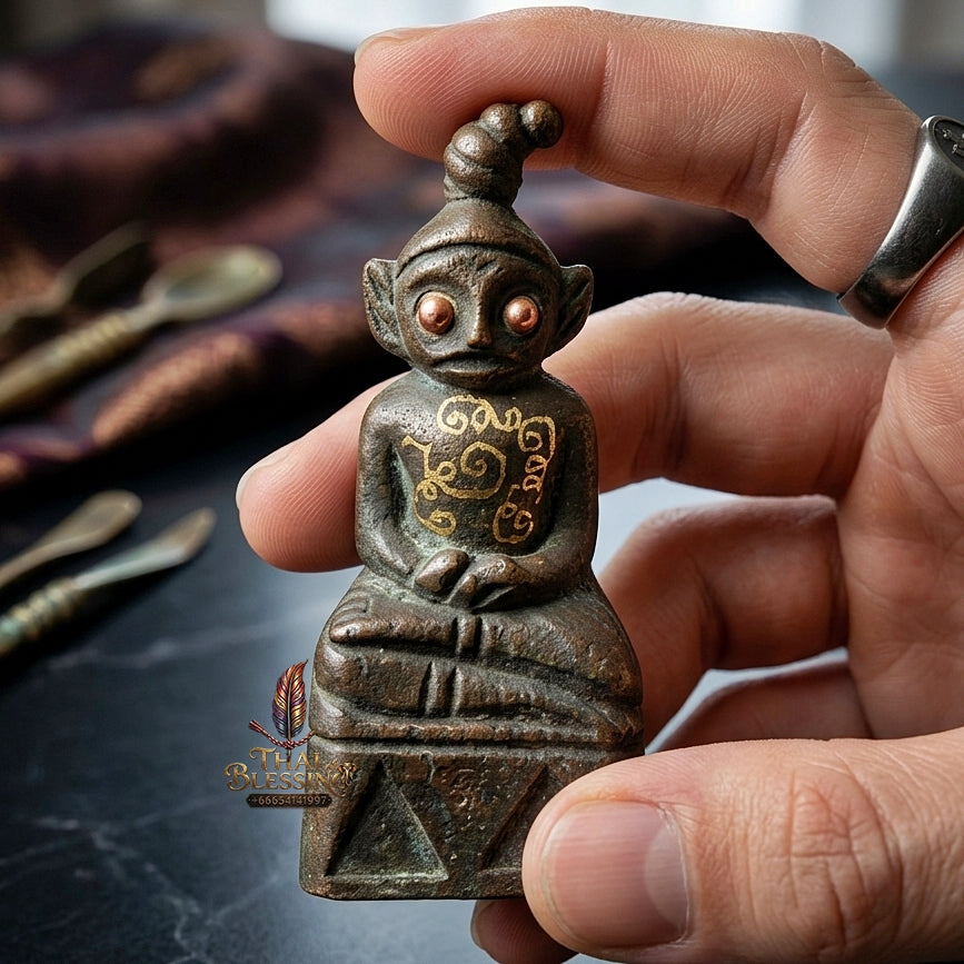 Phra Ngang Thai Amulet Protection talisman good luck charm spiritual jewelry Sacred Por Ngang Ta Pon Maha Mantra Bulging Eyes Charm