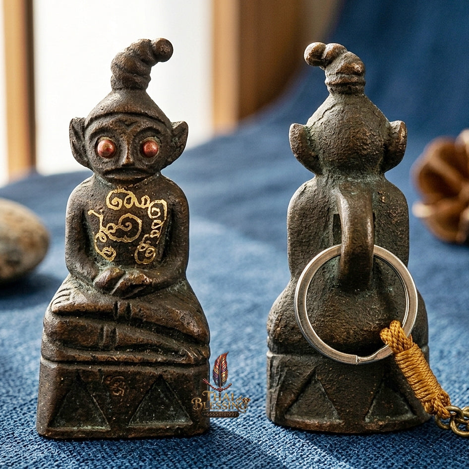 Phra Ngang Thai Amulet Protection talisman good luck charm spiritual jewelry Sacred Por Ngang Ta Pon Maha Mantra Bulging Eyes Charm