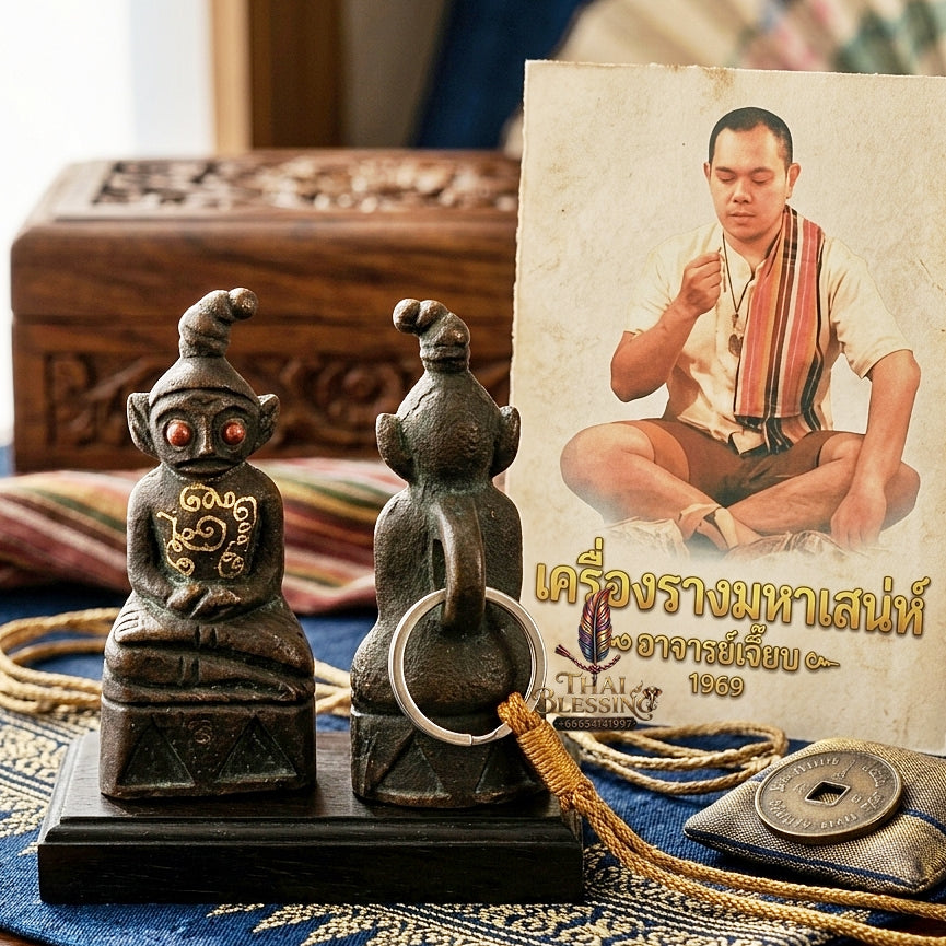 Phra Ngang Thai Amulet Protection talisman good luck charm spiritual jewelry Sacred Por Ngang Ta Pon Maha Mantra Bulging Eyes Charm