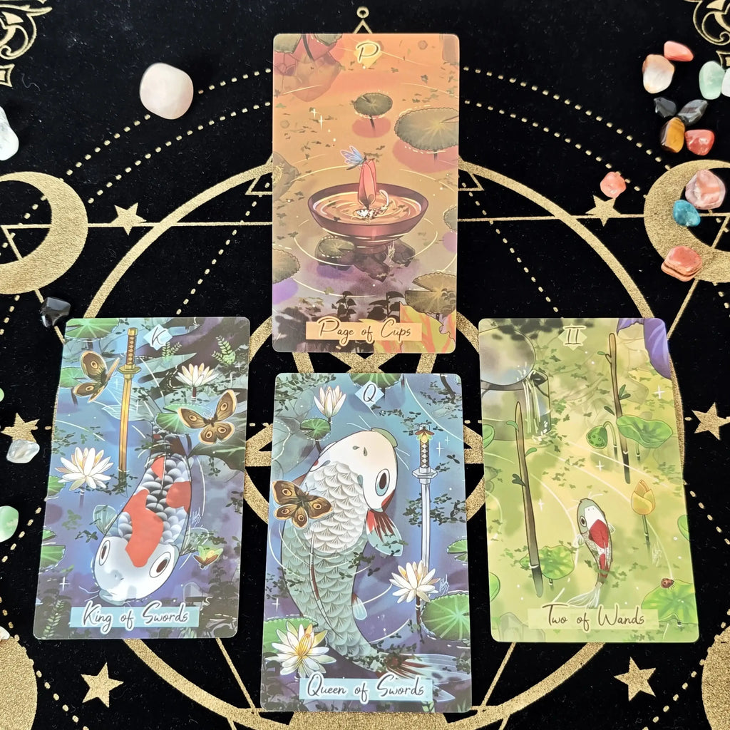 🐟 Nishikigoi Tarot Deck – 79 Cards, Intuitive and Magical Japanese Koi Fish-Themed Tarot, 12x7 cm