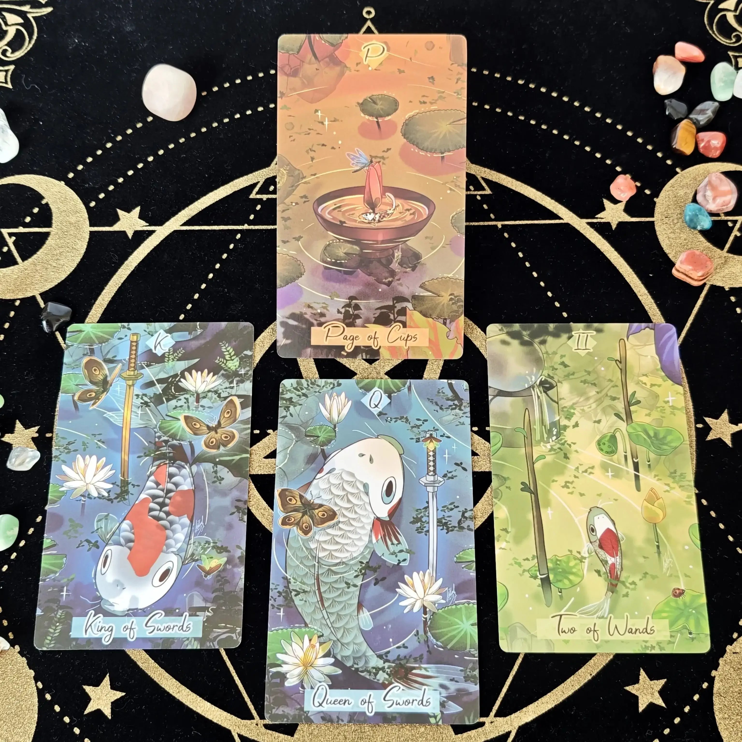 🐟 Nishikigoi Tarot Deck – 79 Cards, Intuitive and Magical Japanese Koi Fish-Themed Tarot, 12x7 cm