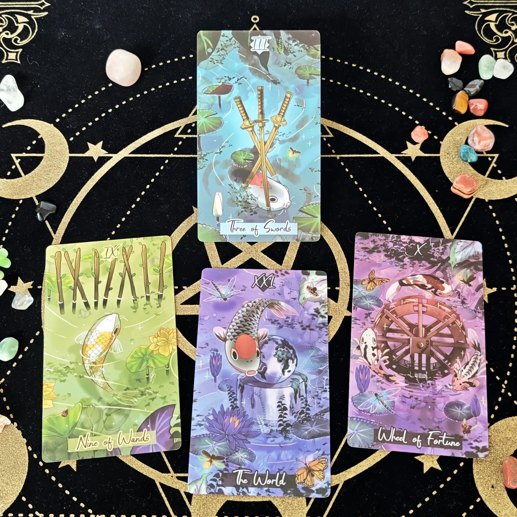 🐟 Nishikigoi Tarot Deck – 79 Cards, Intuitive and Magical Japanese Koi Fish-Themed Tarot, 12x7 cm