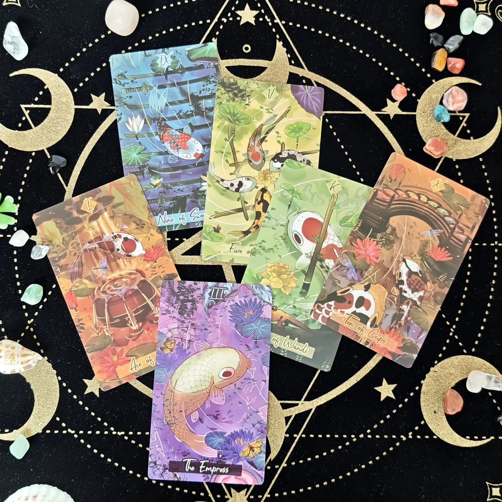 🐟 Nishikigoi Tarot Deck – 79 Cards, Intuitive and Magical Japanese Koi Fish-Themed Tarot, 12x7 cm