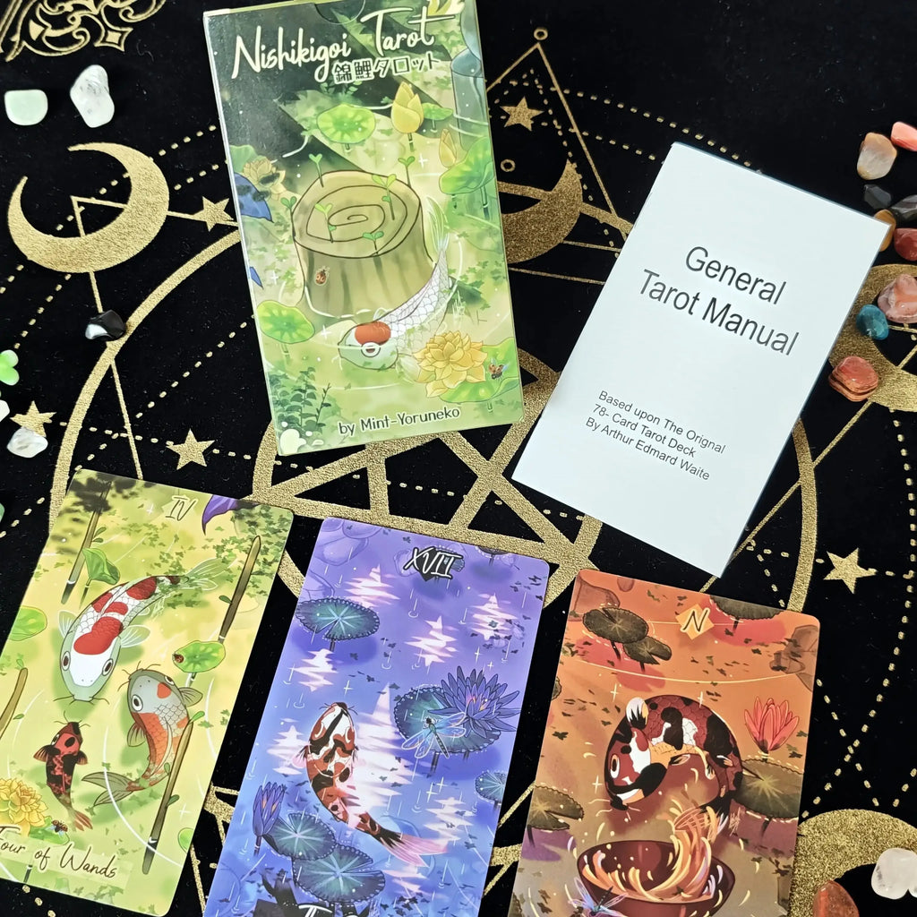 🐟 Nishikigoi Tarot Deck – 79 Cards, Intuitive and Magical Japanese Koi Fish-Themed Tarot, 12x7 cm