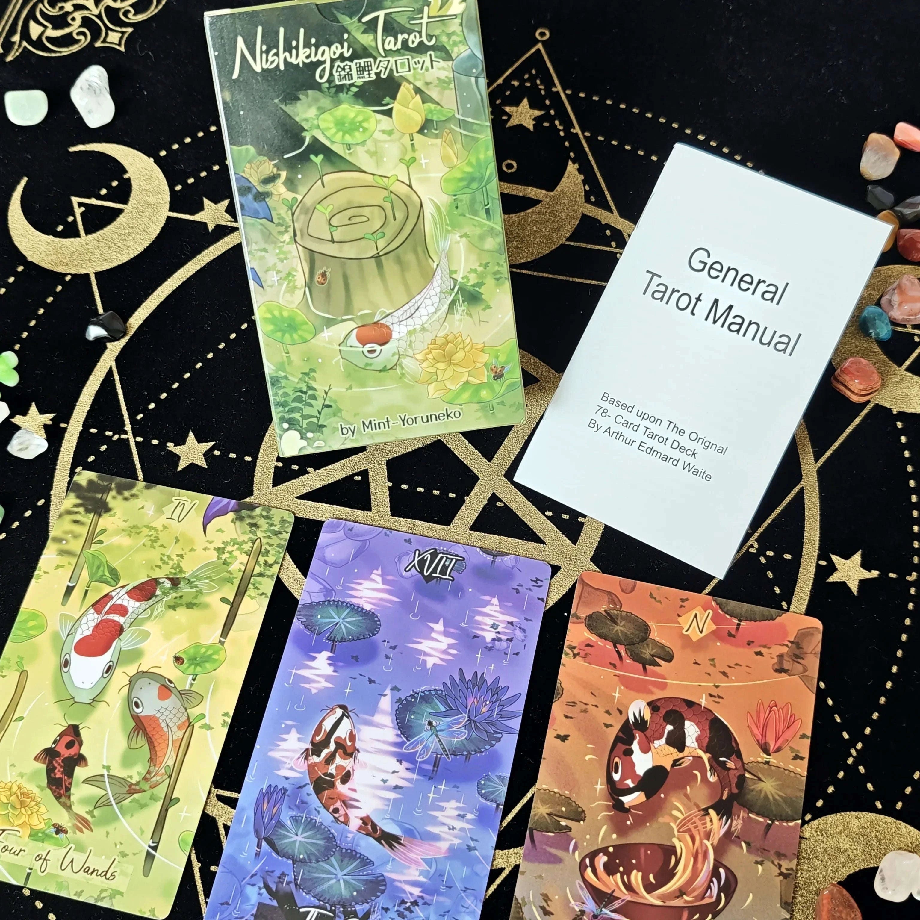Nishikigoi Tarot Deck – Exquisite 79-Card Set Featuring Various Types of Japanese Koi Fish, Cultural Richness & Intuitive Symbolism