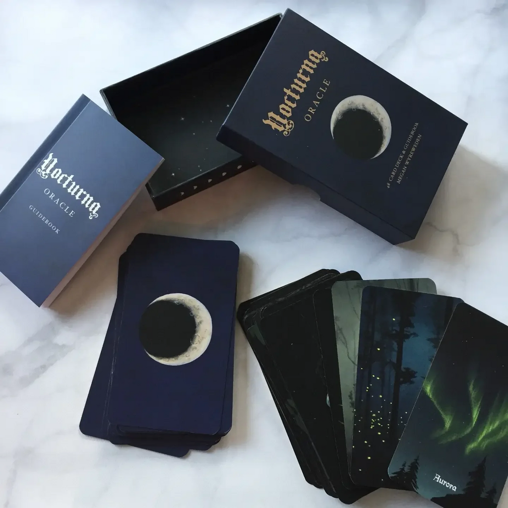Nocturna Oracle Deck – 48 Cards Featuring Nighttime Creatures and Energies, Compact 10.3 x 6 cm
