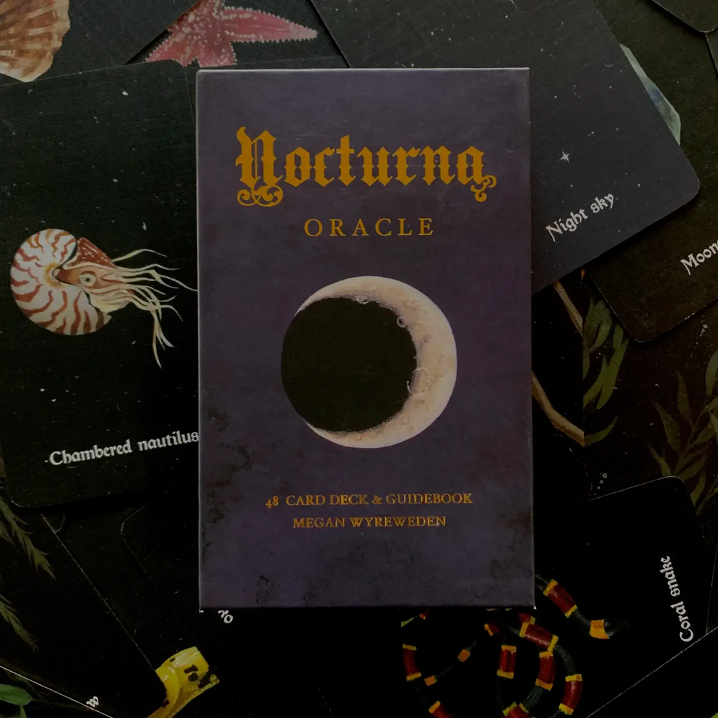 Nocturna Oracle Deck – 48 Cards Featuring Nighttime Creatures and Energies, Compact 10.3 x 6 cm