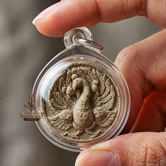 Nokyung Kham Thai Amulet Protection talisman good luck charm spiritual jewelry Golden Peacock King Wealth Attraction Metta Maha Saneh Phrai Kuman Tiger Oil Thai Blessing Co By RURUECHA