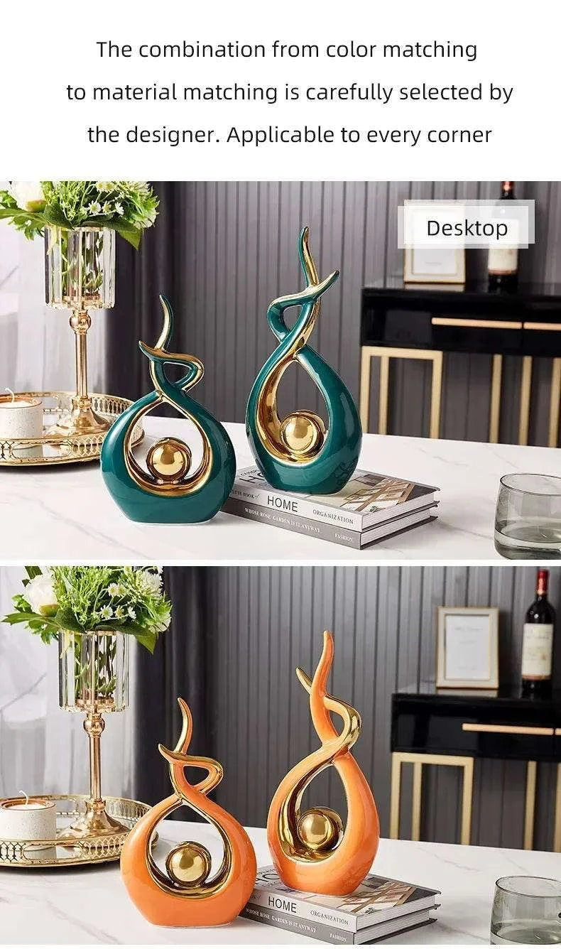 Nordic Ceramic Home Decor Figurine Set - Thai Ceramic Home Decor Figurine Set for Living Room & Interior Harmony