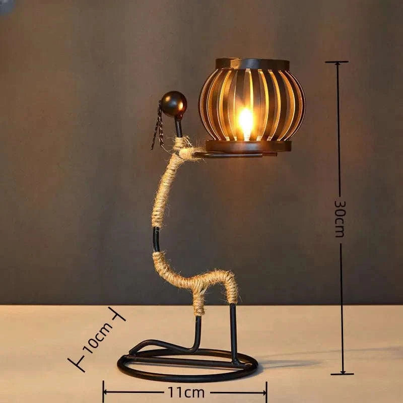 🕯️ Nordic Metal Candlestick – Abstract Character Sculpture Candle Holder | Handmade Figurines for Home Décor & Art Gifts | Free Shipping