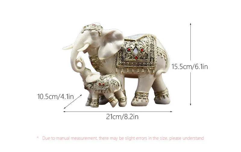 Thai Elephant Home Decor Statue - Ornate Lucky Elephant Accent Piece