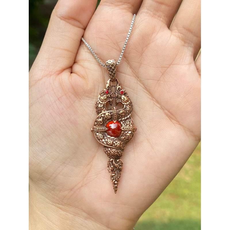 Naga Wealth Elevation Amulet Bronze Keyring for Prosperity and Abundance