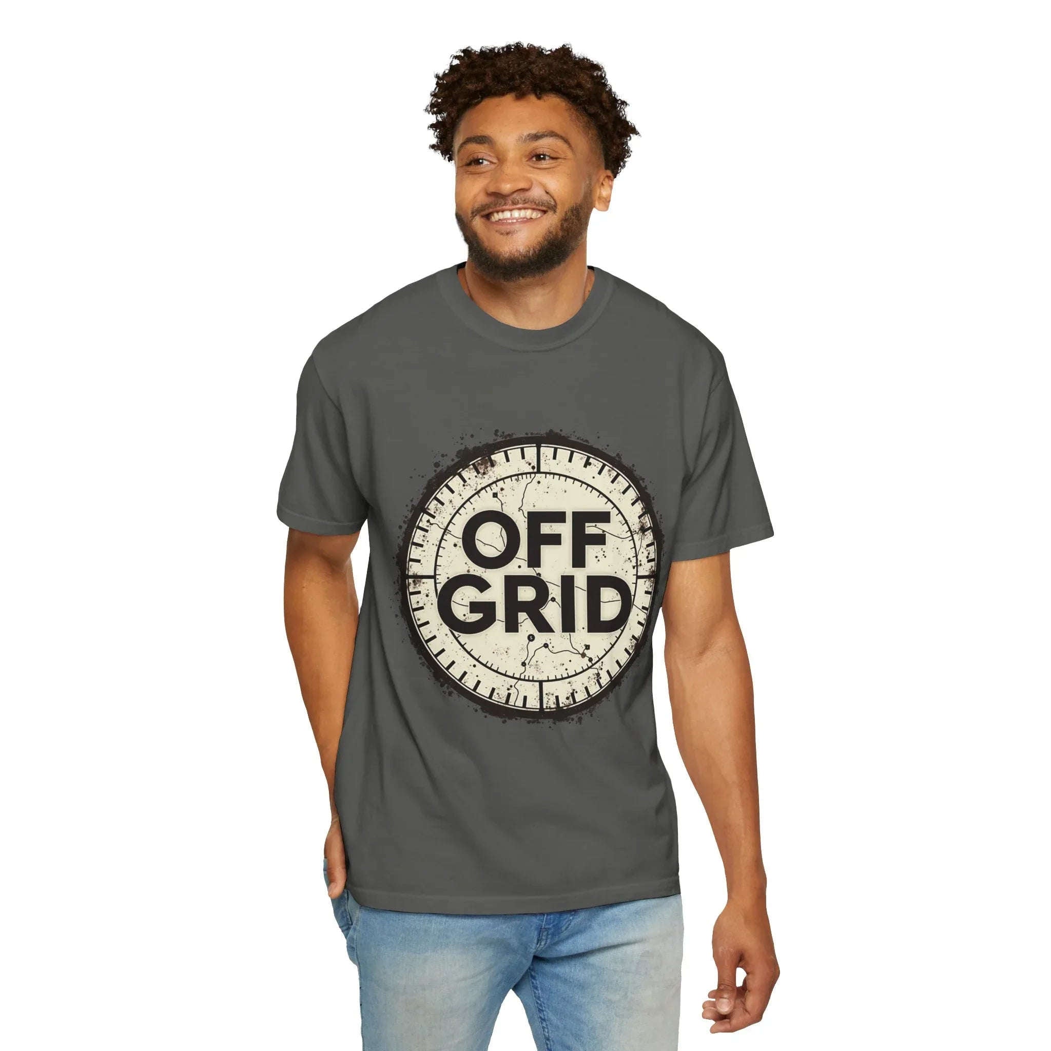 Off Grid Compass T-Shirt, Adventure Map Outdoor Tee, Vintage Compass Graphic Shirt, Hiking Camping Trail Shirt Pepper