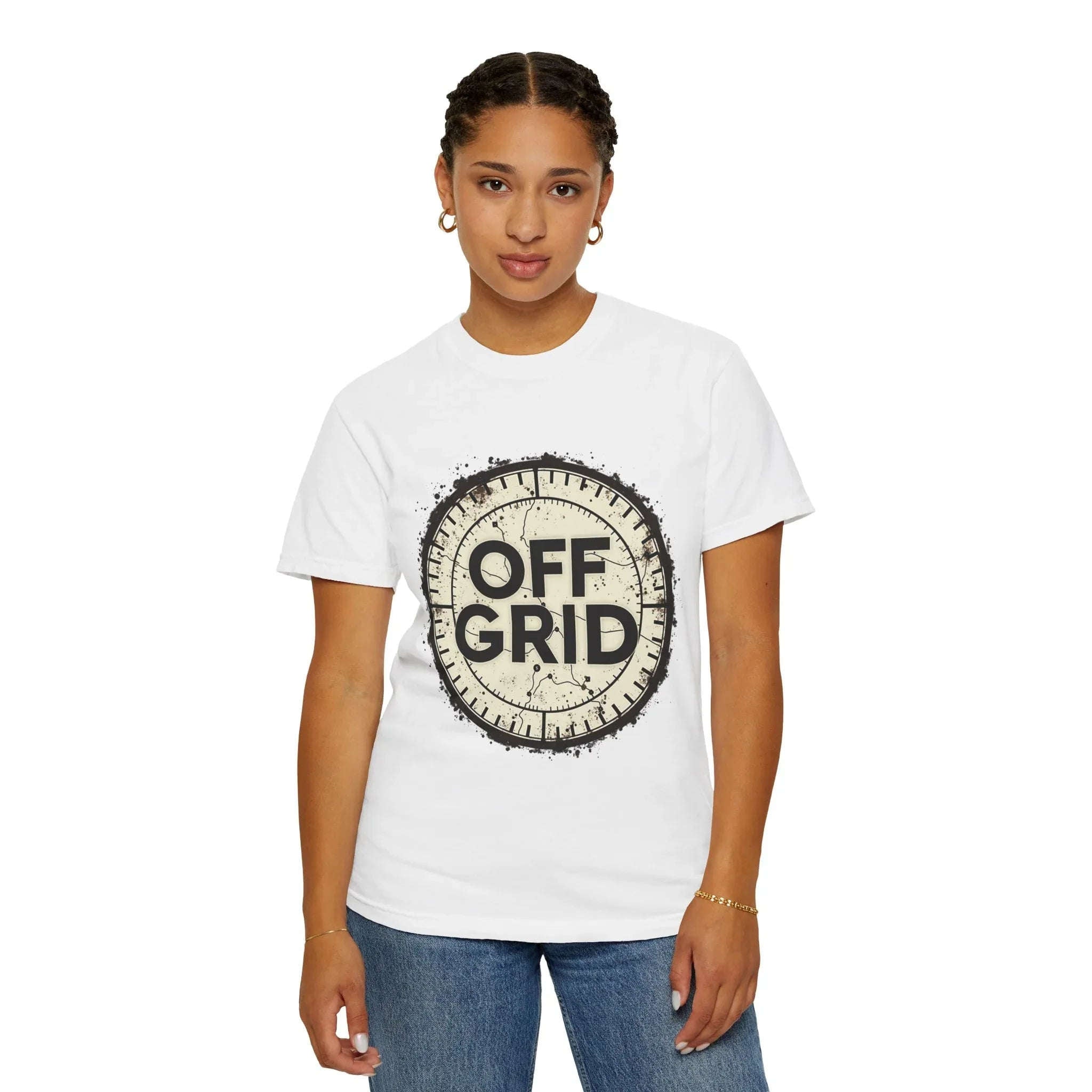 Off Grid Compass T-Shirt, Adventure Map Outdoor Tee, Vintage Compass Graphic Shirt, Hiking Camping Trail Shirt