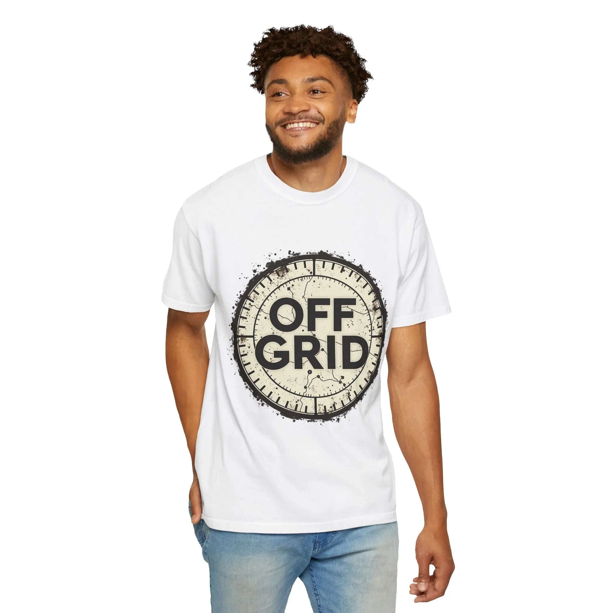 Off Grid Compass T-Shirt, Adventure Map Outdoor Tee, Vintage Compass Graphic Shirt, Hiking Camping Trail Shirt