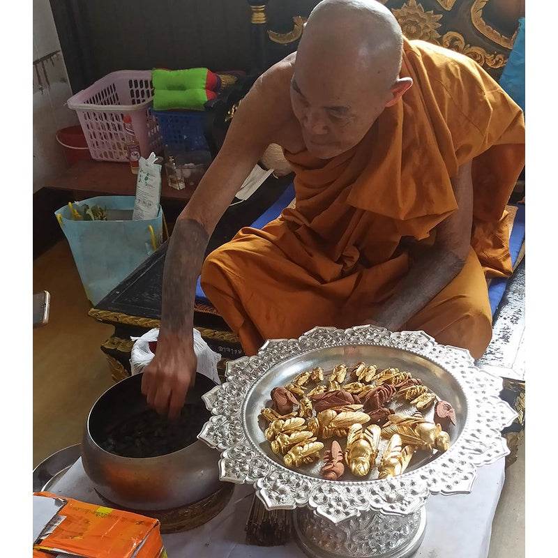 Lead Amulet from Old Fishing Nets: A Symbol of Protection, Fortune, and Heritage | Ajahn Uu Wijinda Edition 旧渔网铅符：保护、幸运与传承的象征 | 阿赞乌维金达版 One-Sake.com Default Title Default Title-
