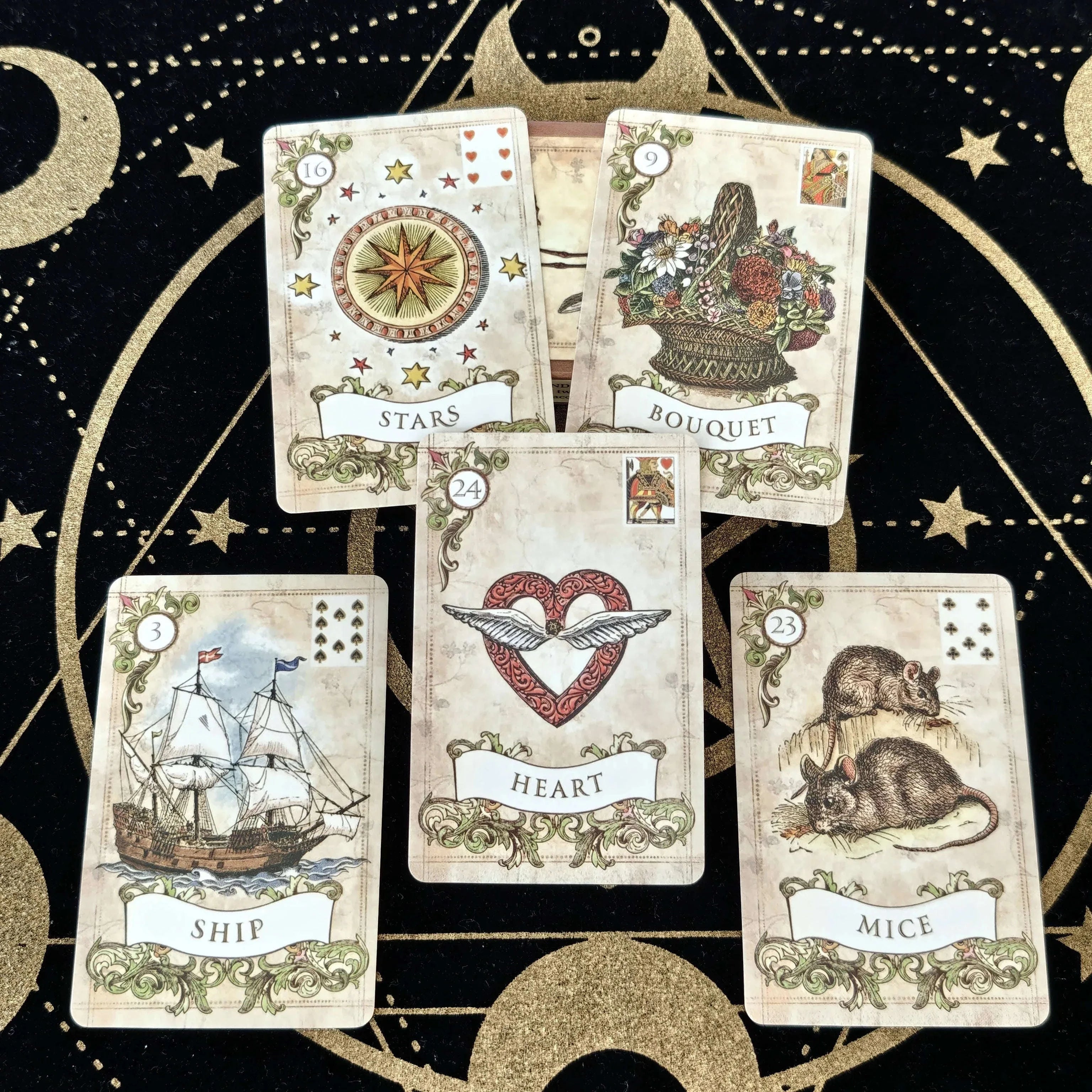 Old Style Lenormand Cards - 38-Card English Oracle Deck for Beginners and Divination