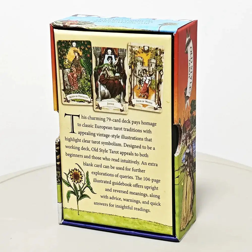Old Style Tarot Deck – 79 Double-Sided Embossed Vintage Cards | Clear Symbolism & Rigid Box (12×7cm)