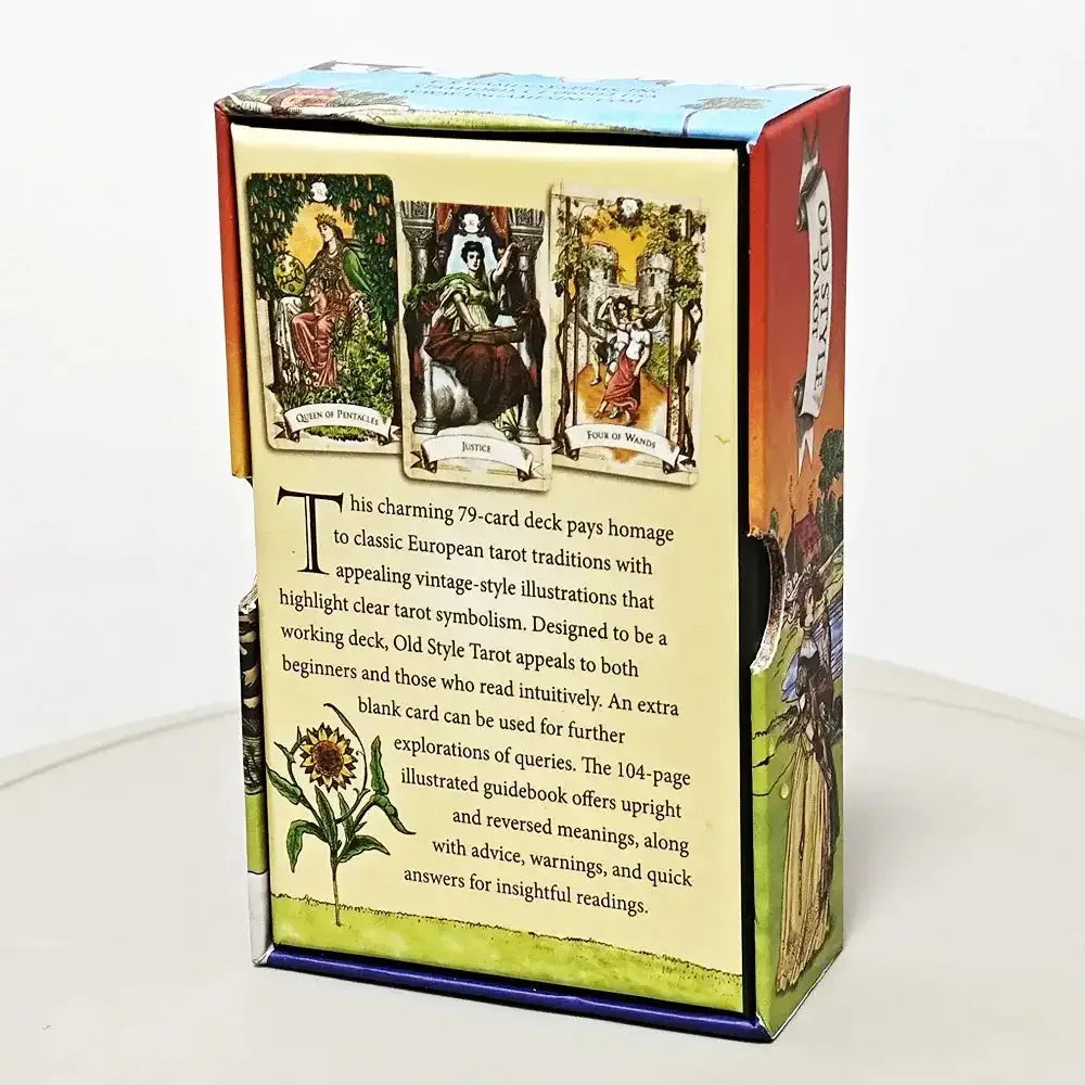 Old Style Tarot Deck – 79 Double-Sided Embossed Vintage Cards | Clear Symbolism & Rigid Box (12×7cm)