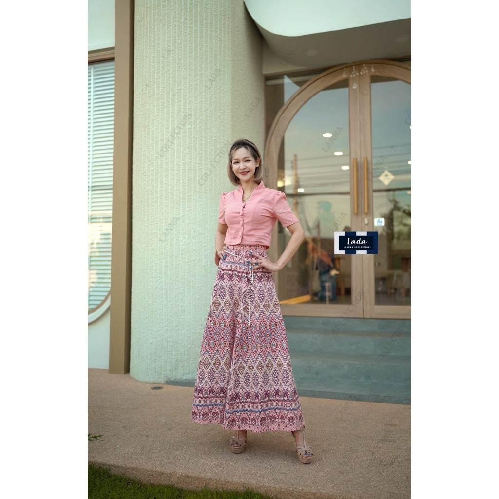 One-Sake.com Thai Traditional Blouse and Skirt Set for Elegant Cultural Fashion