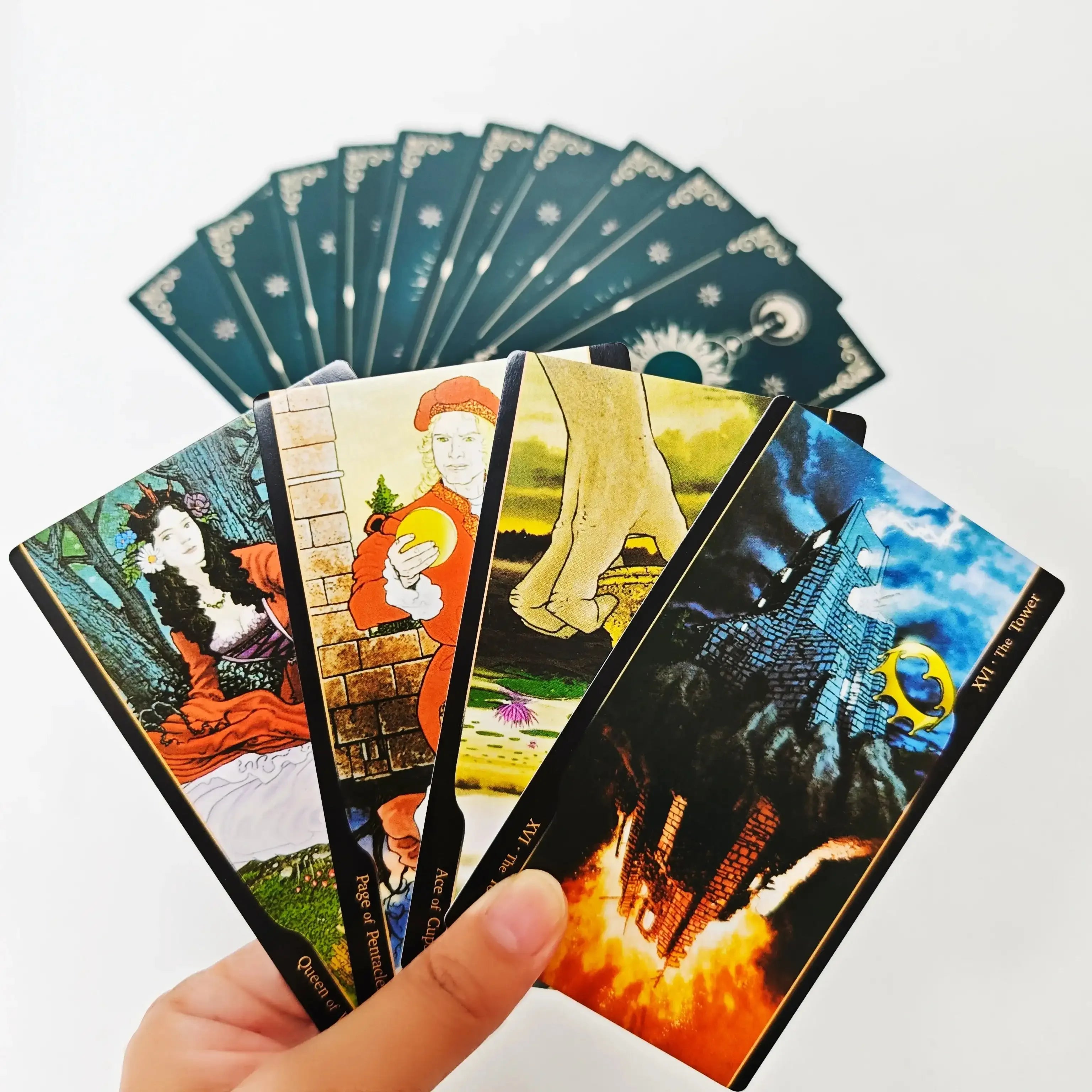 ⚔️ Oppositions Tarot Deck – 78 Cards | Rider Waite Inspired | Compact 12x7 cm | Rigid Storage Box | Beginner Friendly Guidebook Included