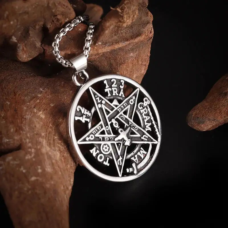 ✨ Oriental Mystical Witchcraft Pentagram Pendant Necklace – Featuring Jewish Hebrew Script | Unisex Lucky Amulet Jewelry | Spiritual Gift for Men & Women