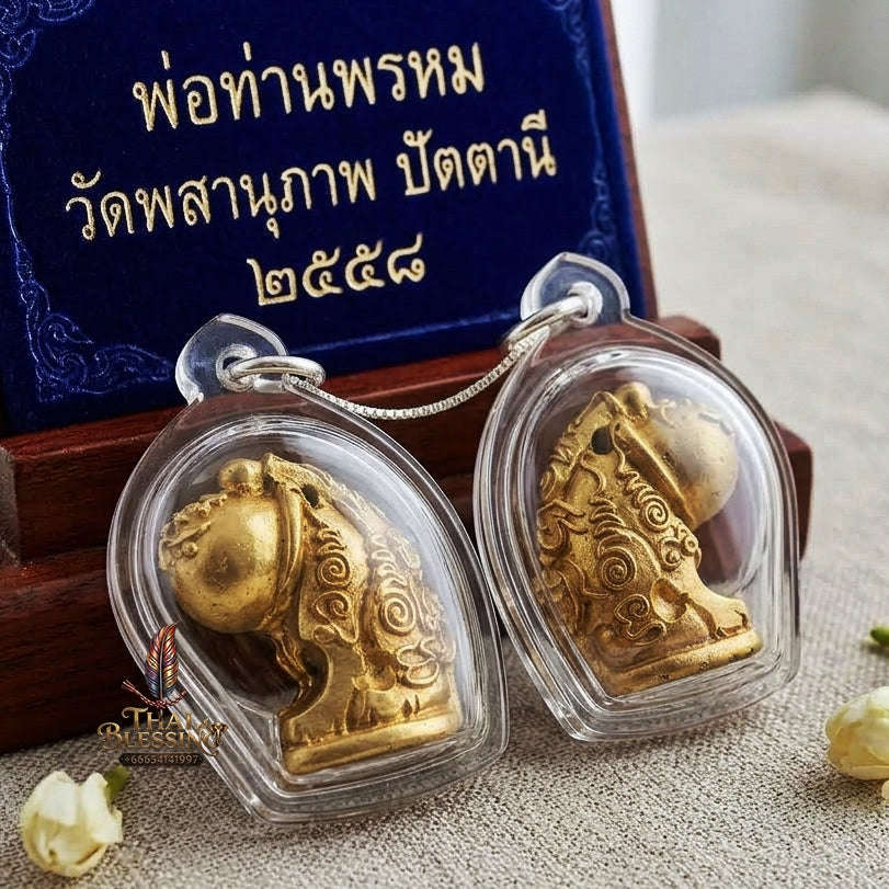 Palad Khik Tiger Pendant Thai Amulet Protection talisman good luck charm spiritual jewelry Sovereign Tiger Authority & Brass Metallurgy Palat Khik Phaya Suea Thai Blessing Co By RURUECHA