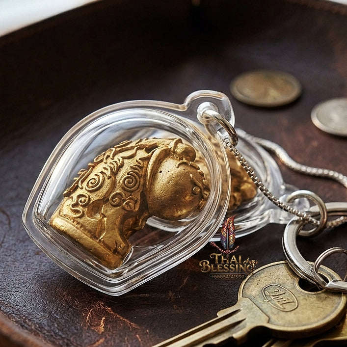 Palad Khik Tiger Pendant Thai Amulet Protection talisman good luck charm spiritual jewelry Sovereign Tiger Authority & Brass Metallurgy Palat Khik Phaya Suea Thai Blessing Co By RURUECHA