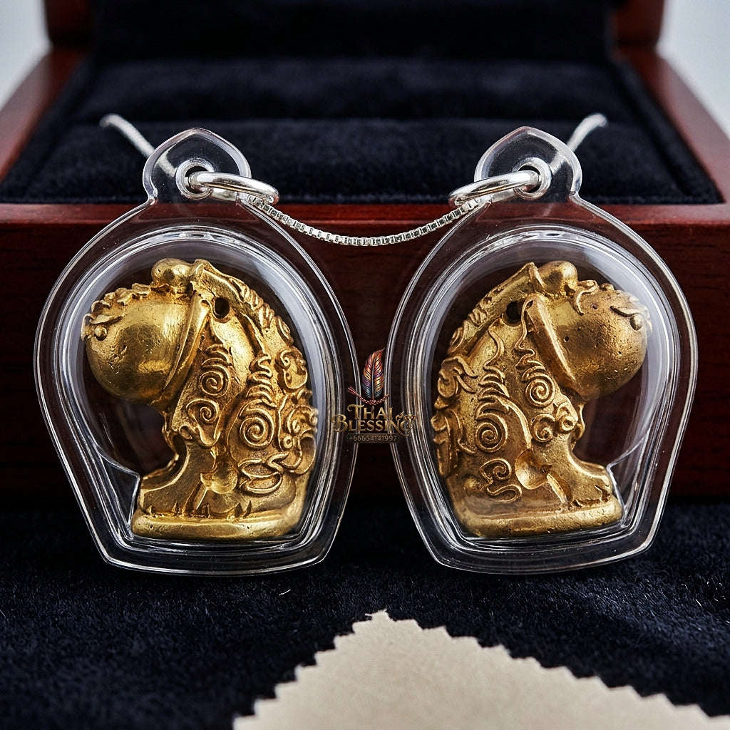 Palad Khik Tiger Pendant Thai Amulet Protection talisman good luck charm spiritual jewelry Sovereign Tiger Authority & Brass Metallurgy Palat Khik Phaya Suea Thai Blessing Co By RURUECHA