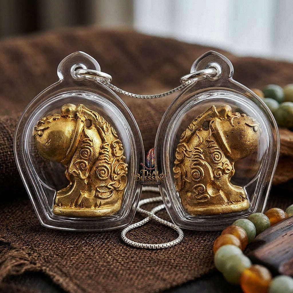 Palad Khik Tiger Pendant Thai Amulet Protection talisman good luck charm spiritual jewelry Sovereign Tiger Authority & Brass Metallurgy Palat Khik Phaya Suea Thai Blessing Co By RURUECHA