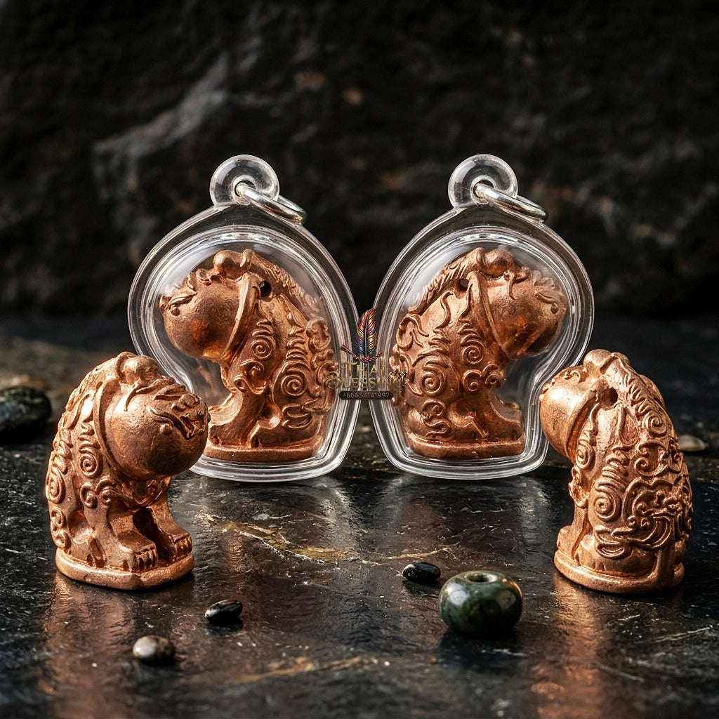 Palad Khik Tiger Pendant Thai Amulet Protection talisman good luck charm spiritual jewelry Sovereign Tiger Authority & Copper Metallurgy Palat Khik Phaya Suea Thai Blessing Co By RURUECHA