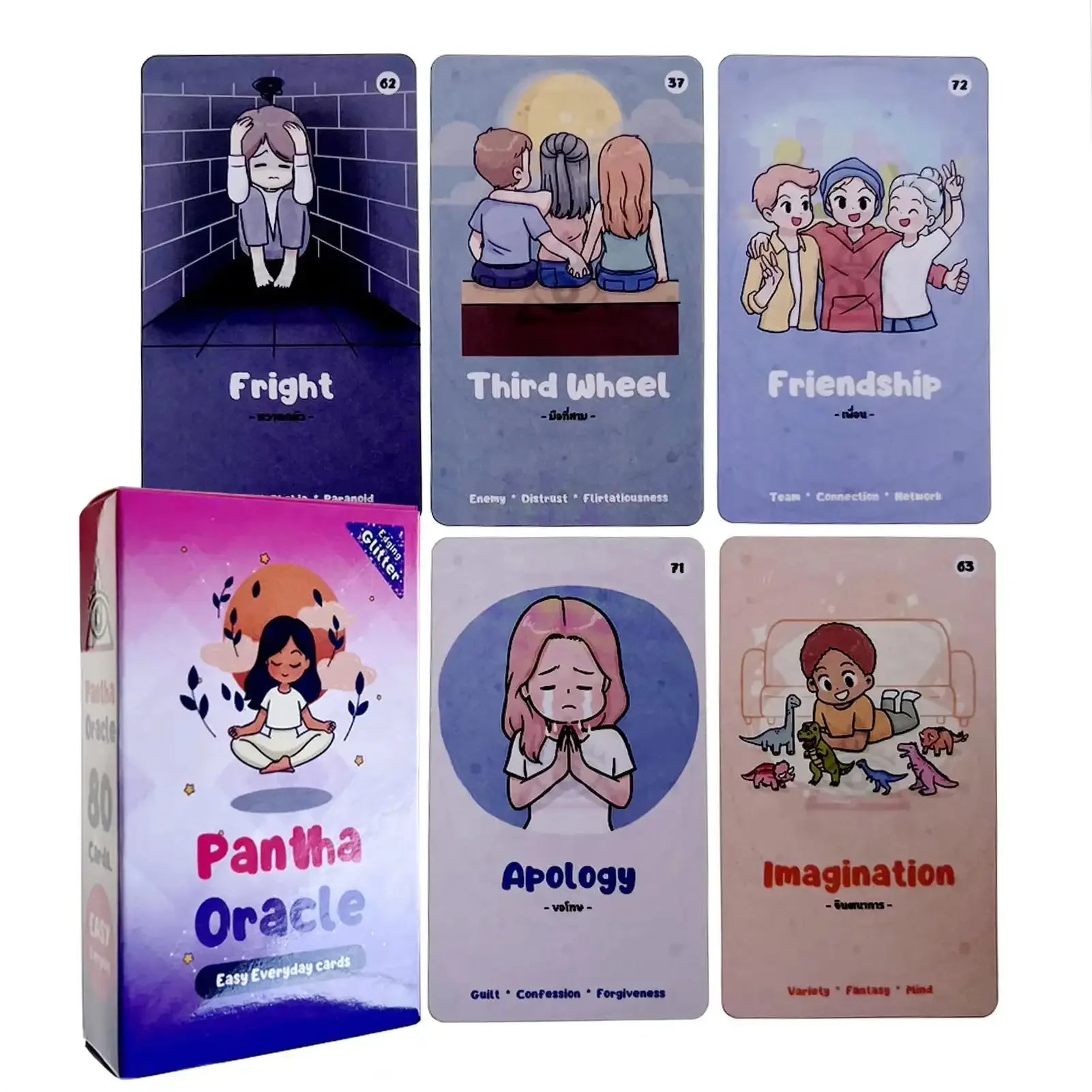🔮Pantha Oracle Deck – English Version, Full Card Set with Sample Figures Design for Fortune Telling and Entertainment