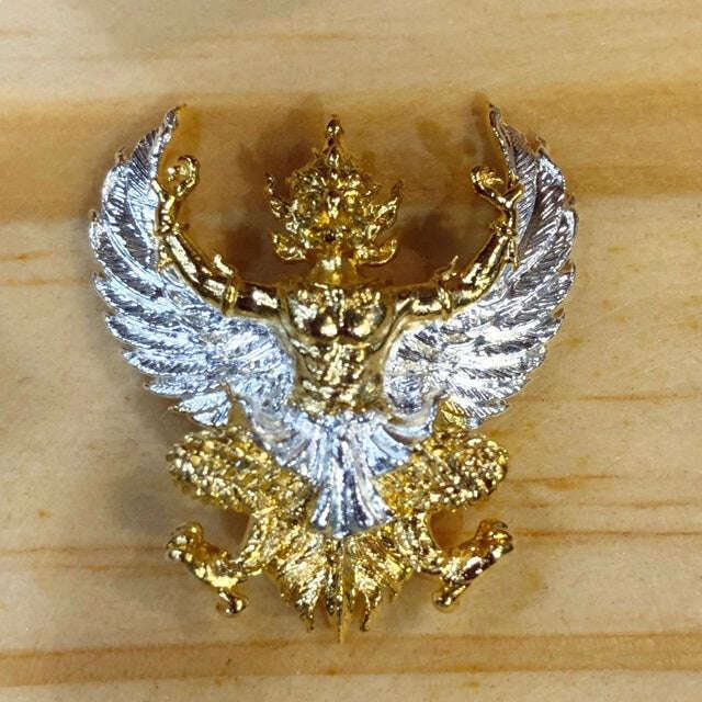 Phaya Krut Amulet for Protection - Gold and Silver Figurine for Spiritual Strength Gold plated body silver wings
