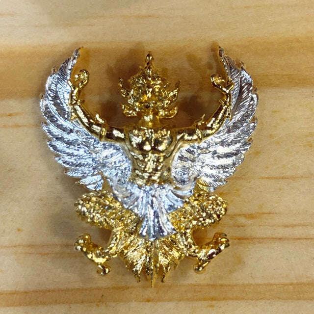 Phaya Krut Amulet for Protection - Gold and Silver Figurine for Spiritual Strength Gold plated body silver wings