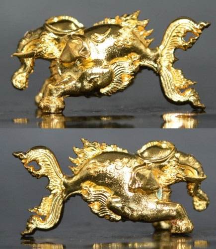 Phaya Kuncharoa Wari Amulet for Sale - Thai Lucky Charm ร้านค้าของฉัน Gold plated with green enamel 2K plating 3K plating 2K plating-3K plating-Gold plated with green enamel-Gold plated with red enamel-Gold plated-