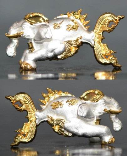 Phaya Kuncharoa Wari Amulet for Sale - Thai Lucky Charm ร้านค้าของฉัน Gold plated with green enamel 2K plating 3K plating 2K plating-3K plating-Gold plated with green enamel-Gold plated with red enamel-Gold plated-