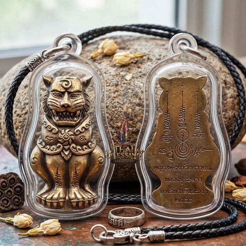 Phaya Suea Chak Narai Thai Amulet Protection talisman good luck charm spiritual jewelry Sacred Divine Tiger Guardian Vishnu Discus & 7-Metals Sacred Alloy Thai Blessing Co By RURUECHA