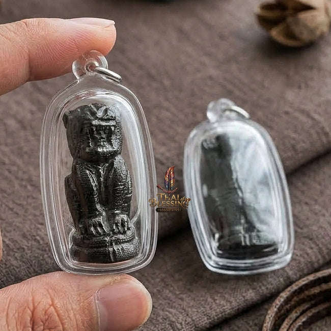 Phaya Suea Dam Thai Amulet Protection talisman good luck charm spiritual jewelry Sacred Black Tiger Sovereign Power Maha Amnat Sacred Phaya Ngiu Dam Wood Thai Blessing Co By RURUECHA