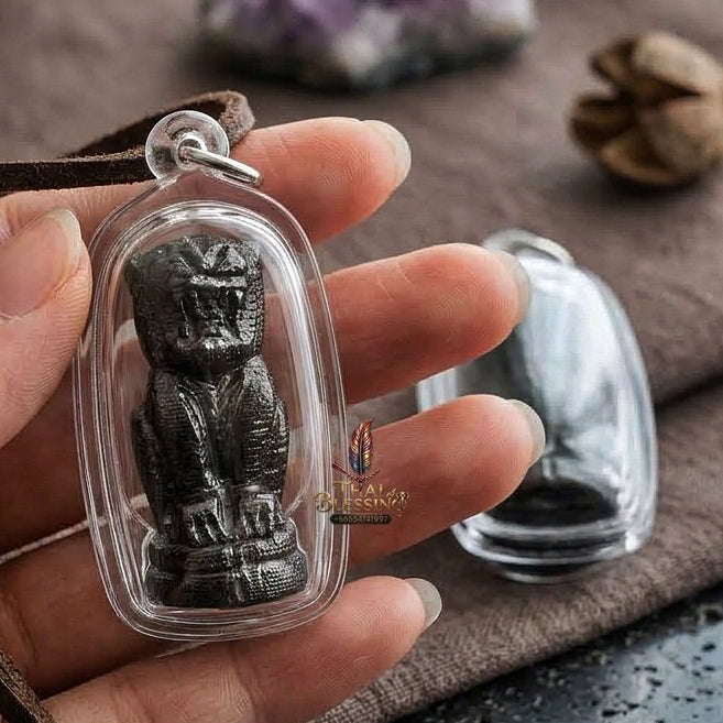 Phaya Suea Dam Thai Amulet Protection talisman good luck charm spiritual jewelry Sacred Black Tiger Sovereign Power Maha Amnat Sacred Phaya Ngiu Dam Wood Thai Blessing Co By RURUECHA