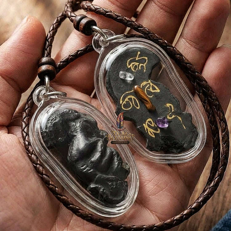 Phaya Suea Liao Lang Thai Amulet Protection talisman good luck charm spiritual jewelry Sacred Tiger Looking Back Sovereign Power Consecrated Tiger Eye Gemstone 108 Sacred Herbs Thai Blessing Co By RURUECHA