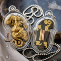 Phaya Suea Liao Lang Thai Amulet Protection talisman good luck charm spiritual jewelry Sacred Tiger Looking Back Sovereign Power Twin Takrut 108 Sacred Herbs Thai Blessing Co By RURUECHA