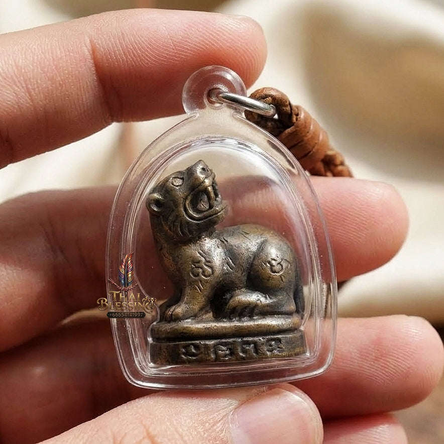 Phaya Suea Liao Tiger Pendant Thai Amulet Protection talisman good luck charm spiritual jewelry Sovereign Looking-Back Tiger Authority & Blackened Copper Metallurgy Thai Blessing Co By RURUECHA
