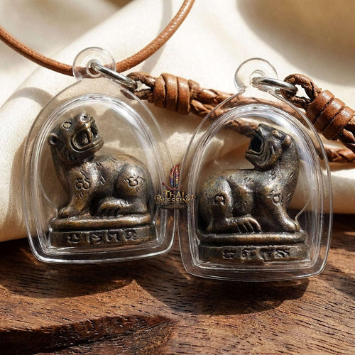 Phaya Suea Liao Tiger Pendant Thai Amulet Protection talisman good luck charm spiritual jewelry Sovereign Looking-Back Tiger Authority & Blackened Copper Metallurgy Thai Blessing Co By RURUECHA