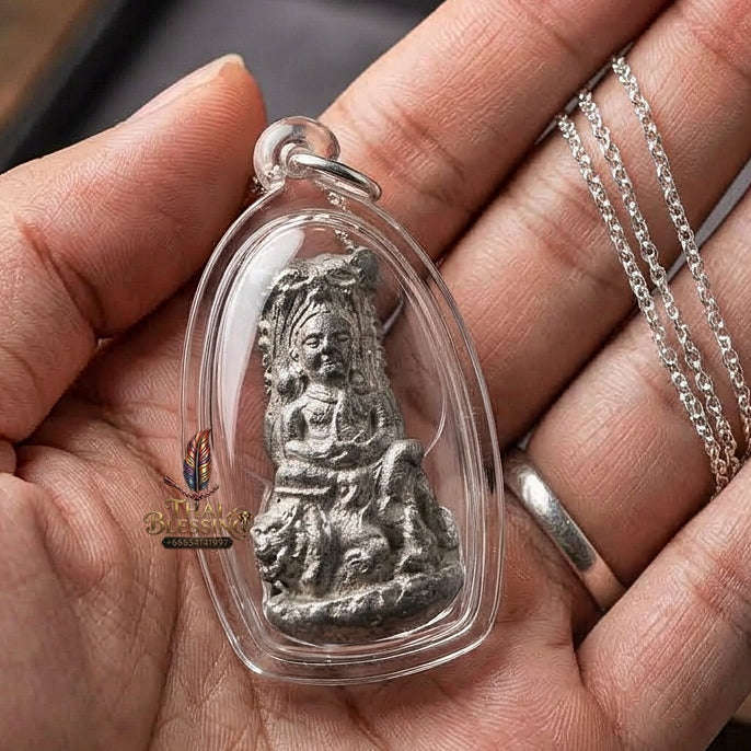 Phaya Suea Thai Amulet Protection talisman good luck charm spiritual jewelry Sacred Tiger Sovereign Power Maha Amnat Chin Tagua Lead Alloy Thai Blessing Co By RURUECHA