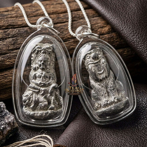 Phaya Suea Thai Amulet Protection talisman good luck charm spiritual jewelry Sacred Tiger Sovereign Power Maha Amnat Chin Tagua Lead Alloy Thai Blessing Co By RURUECHA