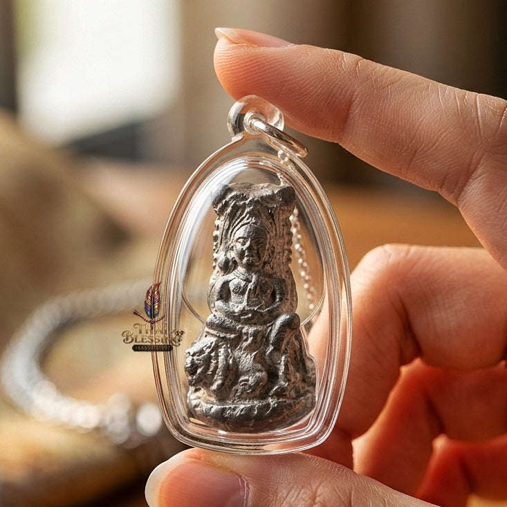Phaya Suea Thai Amulet Protection talisman good luck charm spiritual jewelry Sacred Tiger Sovereign Power Maha Amnat Chin Tagua Lead Alloy Thai Blessing Co By RURUECHA