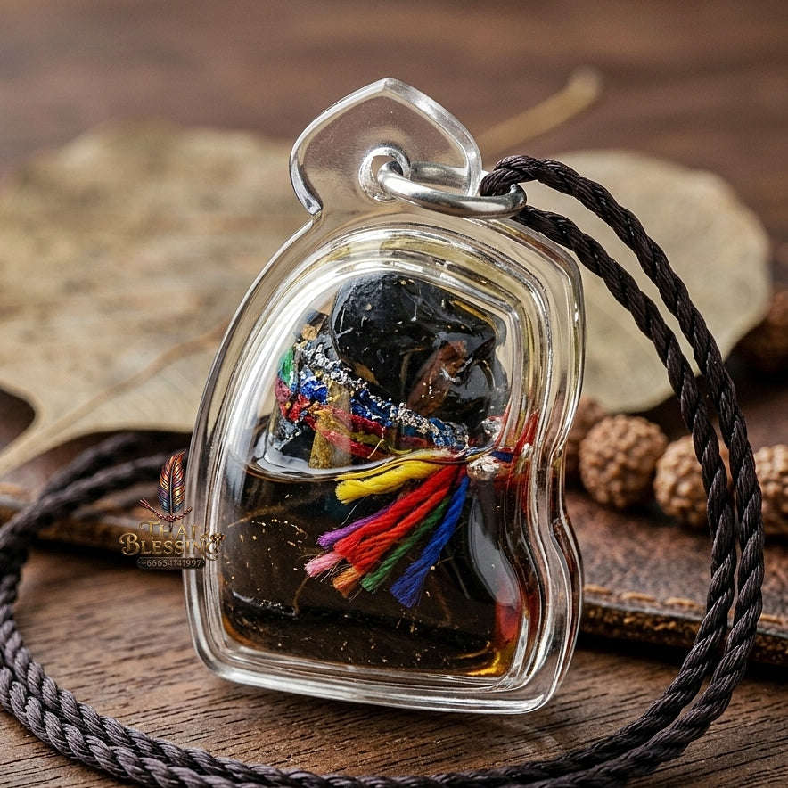 Phaya Suea Thai Amulet Protection talisman good luck charm spiritual jewelry Sacred Tiger Sovereign Power Maha Amnat Sacred Phaya Ngiu Dam Wood Thai Blessing Co By RURUECHA