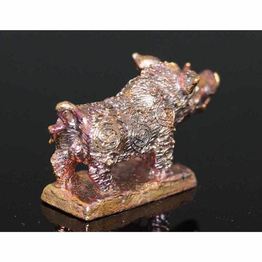 Phaya Waraha Racha Chok power talisman bronze pig figurine with intricate engraved designs