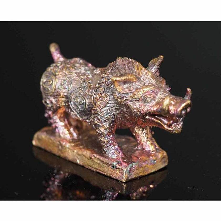 Phaya Waraha Racha Chok power talisman bronze boar figurine with intricate detailing from Thai Blessing Co